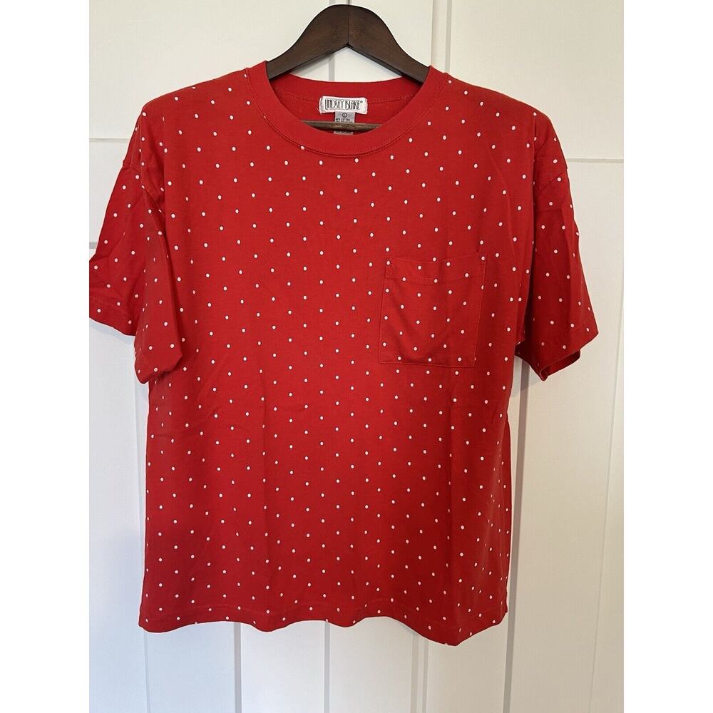 Vintage Lindsey Blake Shirt Red Polka Dot Size Large